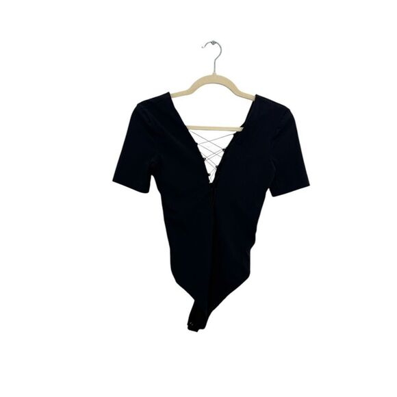 ALEXANDER WANG Black Lace Up Bodysuit Top - Picture 4 of 7